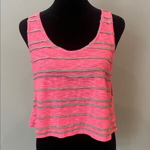 Pink and Gray Striped Women's Top Delia’s cropped tank top